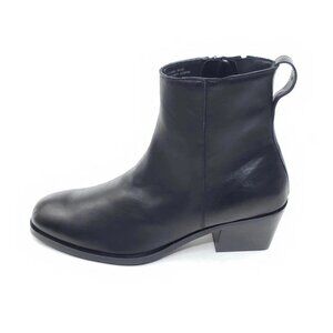 Steve Madden Richie Ankle Boots Side Zip Block Heel Black Leather Mens Size 10M